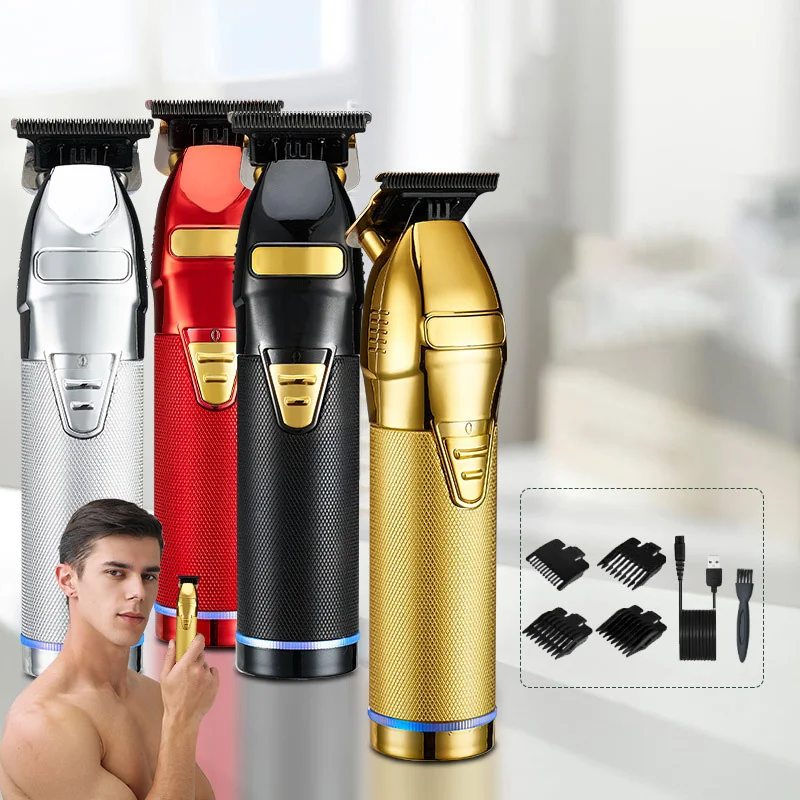 

Promotion-Hair Clipper Professional Gold Clipper Beard Cutter Rechargeable Hair Trimmer Cordless men's Electric Shaving Machine