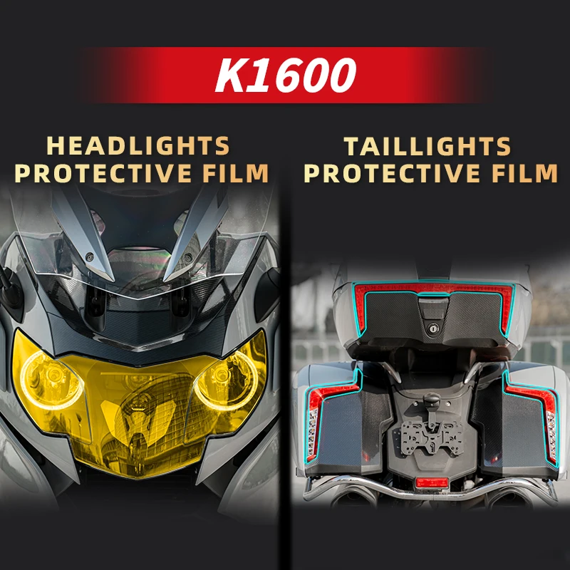 For BMW K1600 Motorcycle Lamp Accessories High Quality Material TPU A Set Of Headlight And Taillight Film Protection Stickers