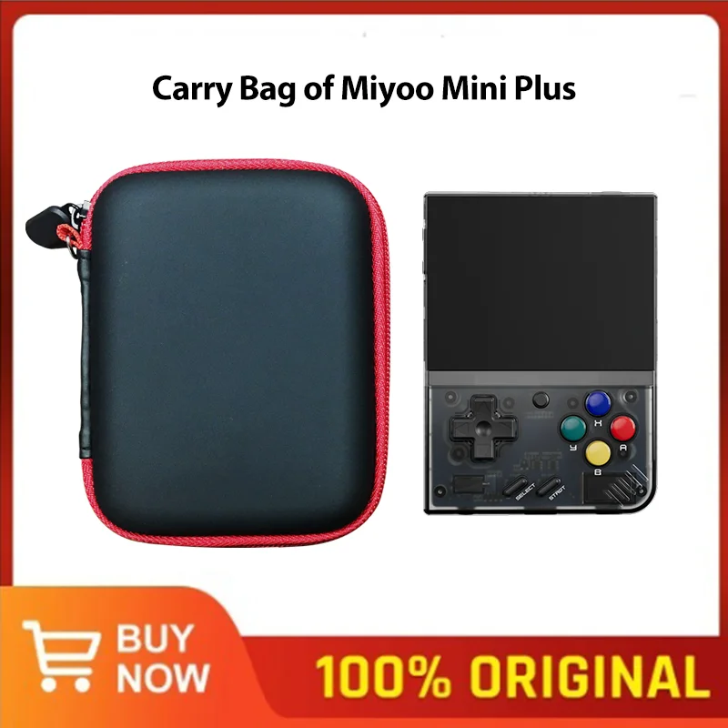 Tolex Bag Of Miyoo Mini Plus Schermo Da 3.5 Pollici Console Per Videogiochi Portatile Waterproor Mini Case Portatile Versione Nera Cerniera Rossa