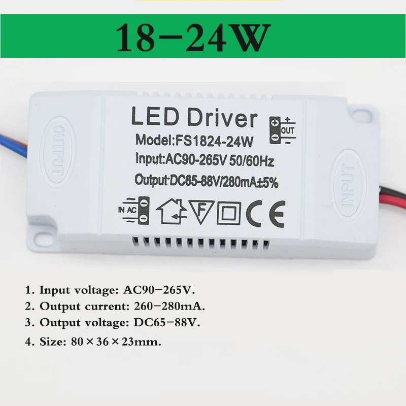 LED Driver Adapter 260-280mA 3 Color 50-60HZ AC165-265V For LED Lighting