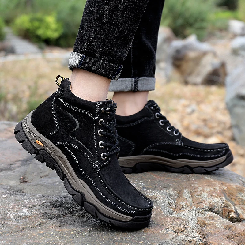 Luxuriöse Herren Motorradstiefel Aus Leder Mit Winterfutter_voghion.com