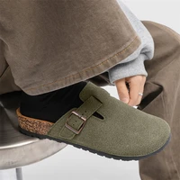 2025 Men Mules Shoe with Arch Support Unisex Classic Beach Birkenstok Mens Shoes Men's Suede Sandals Retro Cork Clogs - Image 4