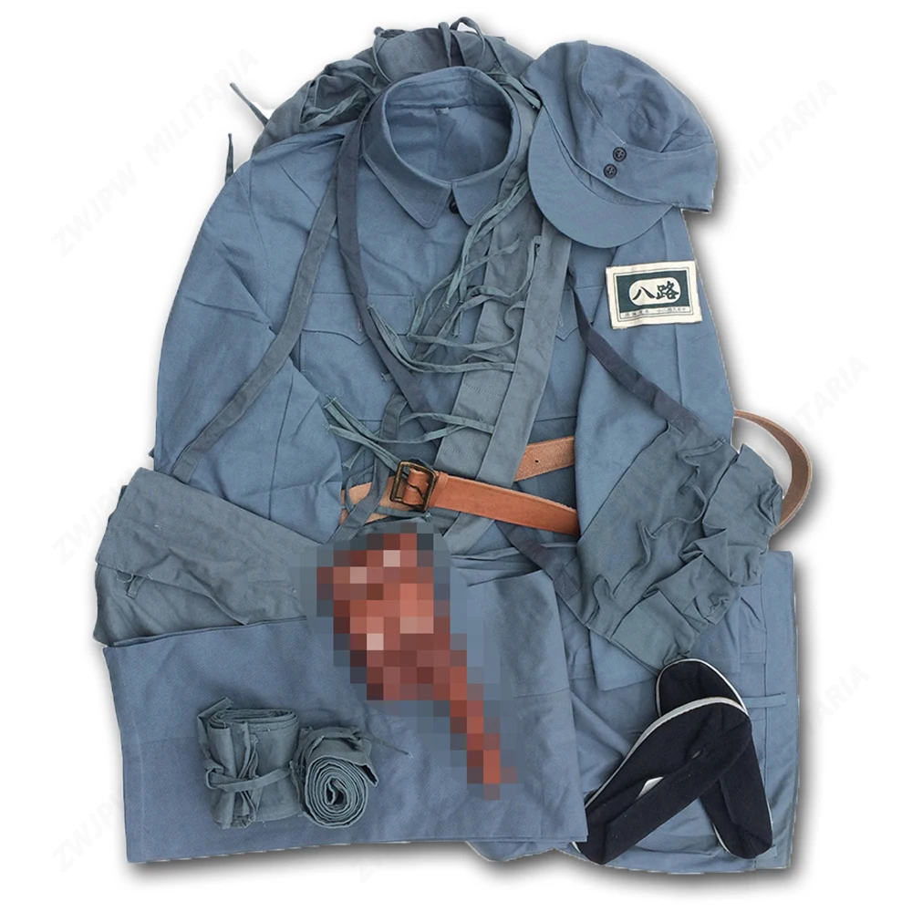 China Eight Route Army Uniform Full Equipment Kit Jacket Pants Leather Belt army uniform kit