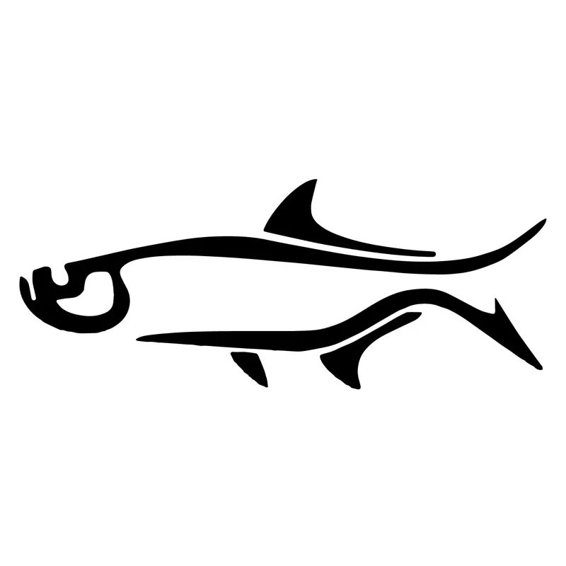 

Simple Fish Fashion Applique High Quality Car Window Decoration Personality Pvc Waterproof Applique Black/white, 17cm*7cm