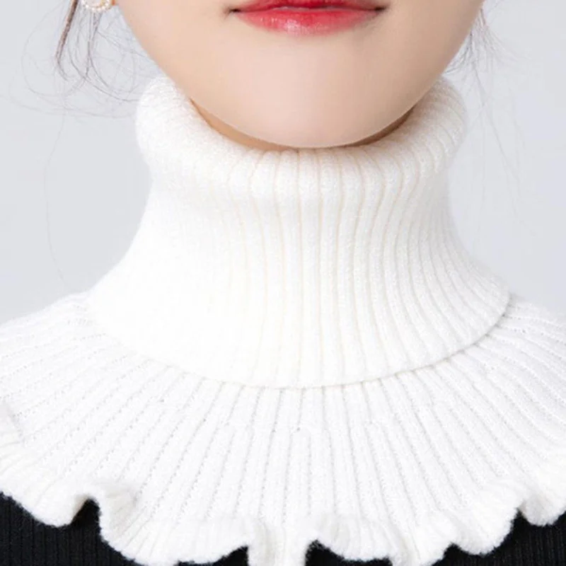 Detachable Collar Shawl Detachable Cotton Knitted Turtleneck Collar For Women False Collar Fashion Winter Warm