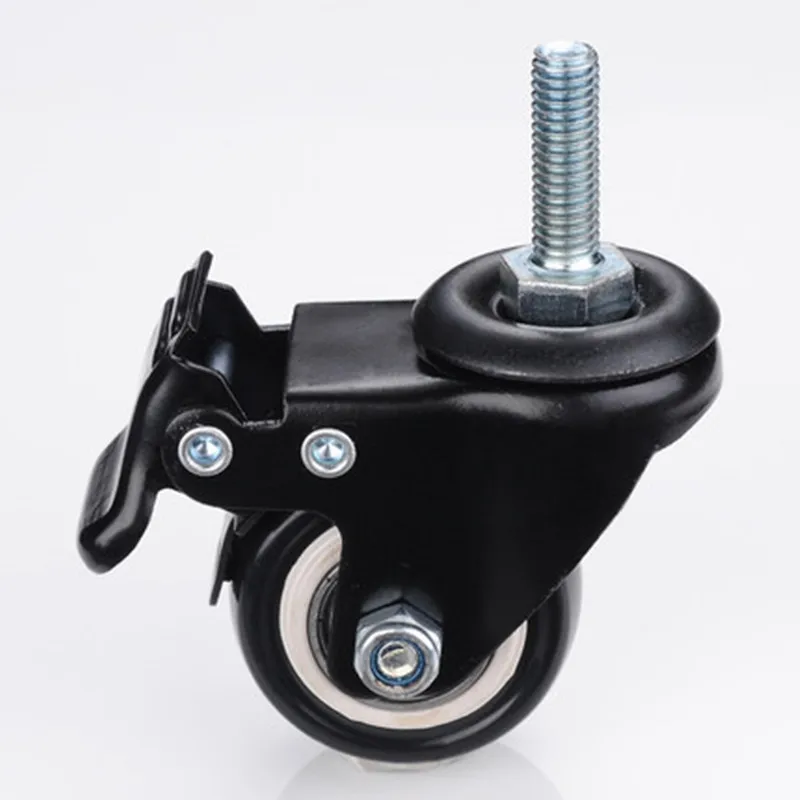Rotatable Giratória Castor Wheel Heavy Duty Caster Móveis Carrinho de Borracha Protetora 360 Graus Rotativo Parafuso 200kg 1.5 40 mm Pcs