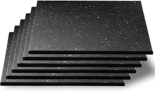 

5/8" Thick High-Density Gym Floor Mats Tiles - 6 Pack 19.67\u201Dx19.67\u201D Rubber Exercise Workout Equipment Ground Mat - Acc