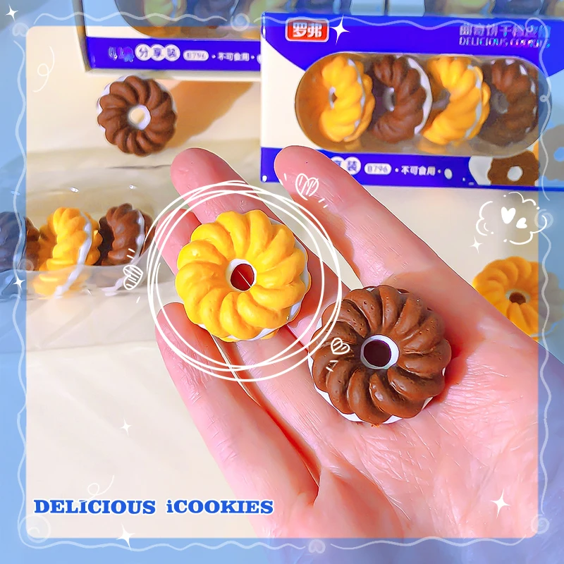 Kawaii Stationery items Aesthetic stationery supplies back to school acsesories cookie Eraser drawing rubber cute things b pencil eraser