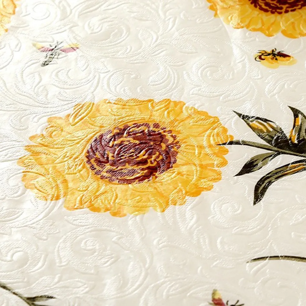 1pc PVC Round Table Cloth 152cm 180cm For 4/6 Seaters New Year Dining Table Cover Waterproof Oilproof Floral Printed Tablecloths 6
