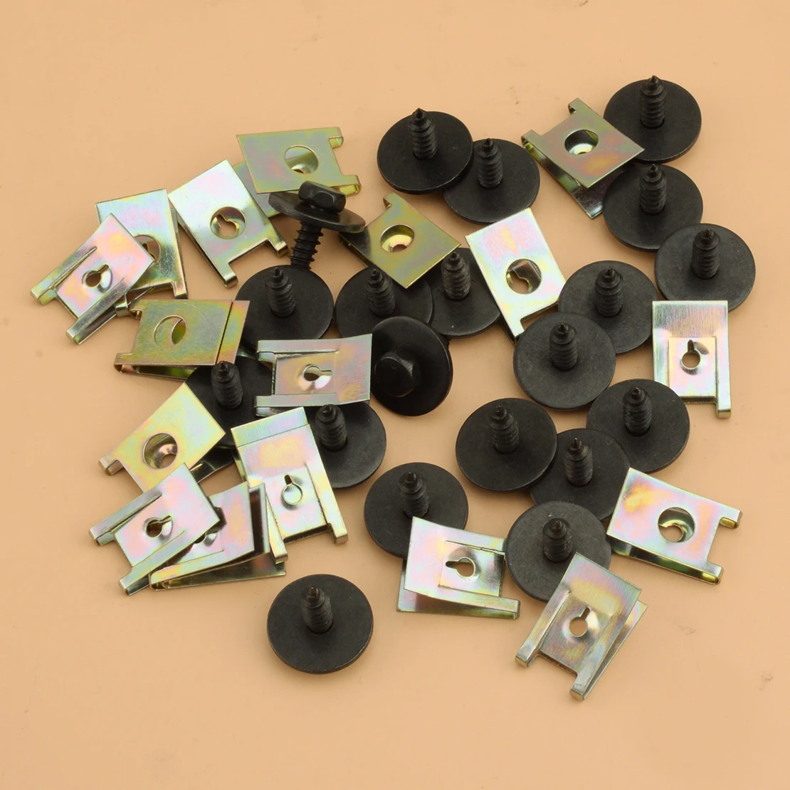 

20 Sets Car Body Panel Fender Fastener Kit U-Nut Clip Screw Hex Bolt Fit for BMW 1er 3er 5er 6er 7er 8er X1 X3 X5 X6 Z1 Mini