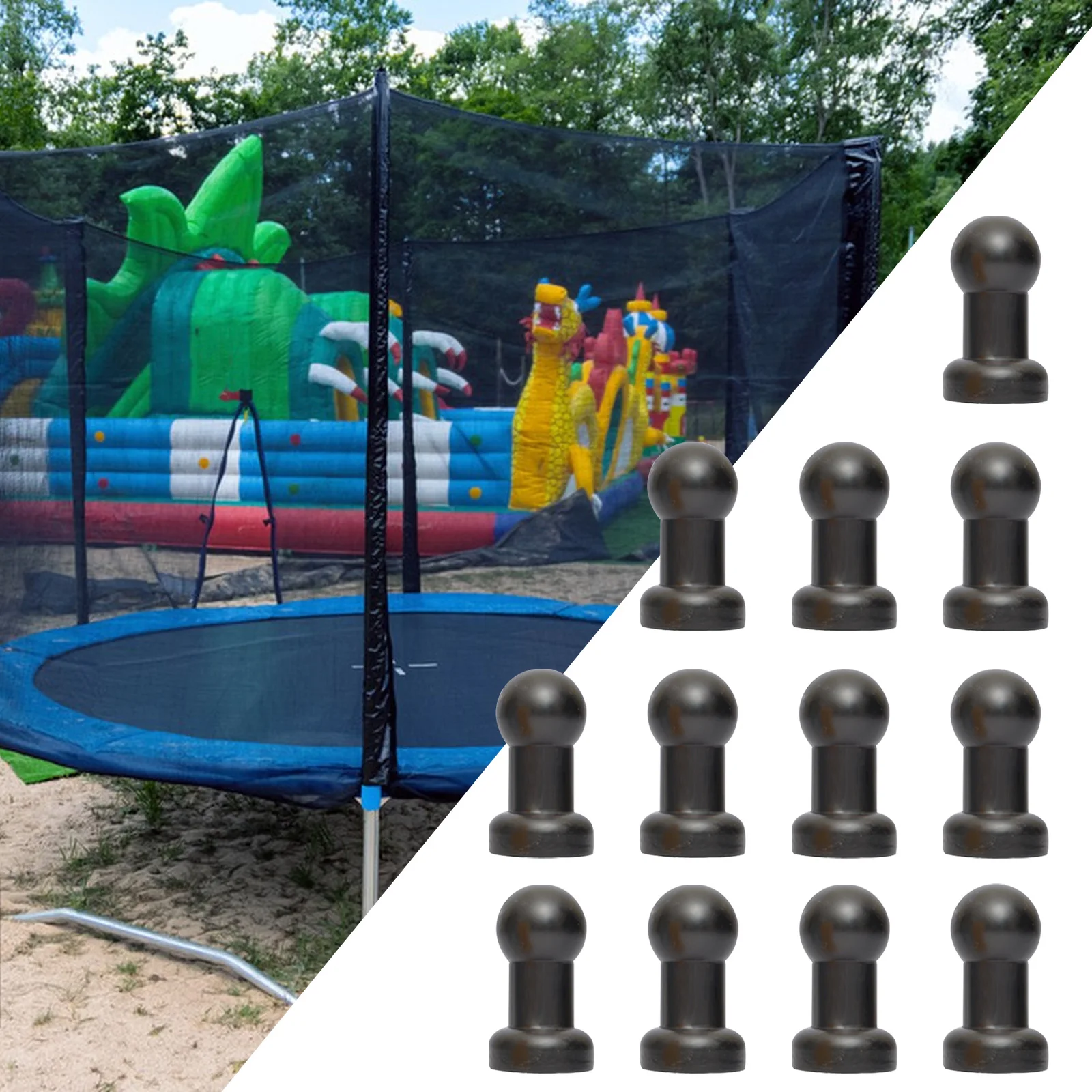 12-Piece Trampoline Safety Pole Cap Set