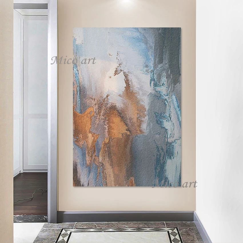 

100% Hand Painted Simple Color Texture Abstract Unframed Oil Painting Artwork Canvas Roll Wall Art Pictures For Home Decor