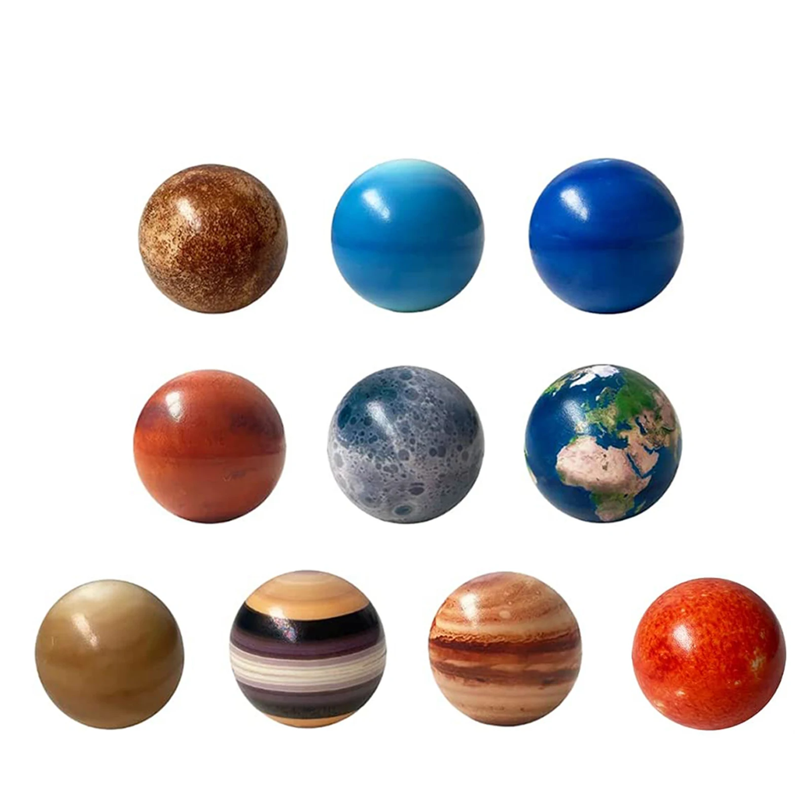 

10 Pcs Solar System Planet Balls Stress Relief Educational Toys Safe Soft Ball Ideal Bouncy Ball Toy Preschool Learning Toys