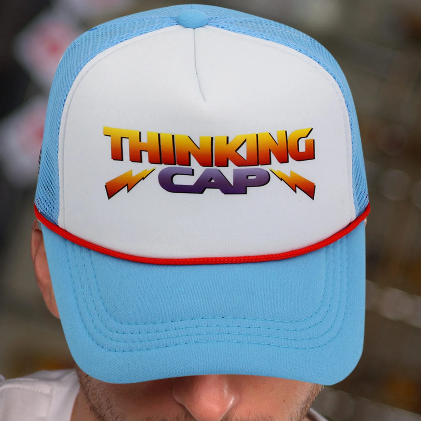 Thinking 모자 야구 모자, 재미있는 모자, 조절 가능한 코스프레 코스튬, 할로윈 노벨티 액세서리