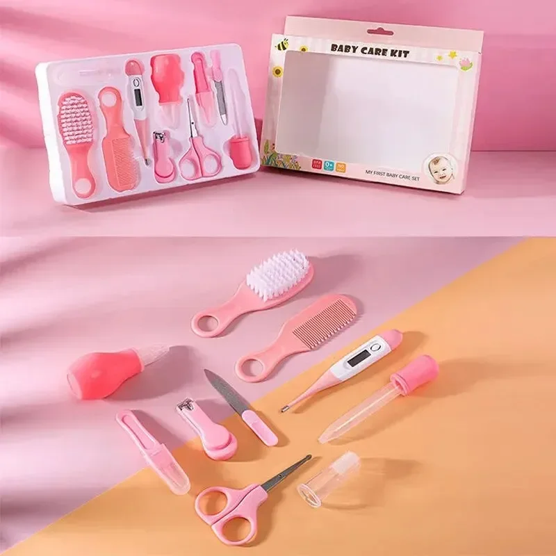 Baby Care Kit 10PCS/Set Baby Health Care Kit Kids Nail Hair Health Care Thermometer Grooming Brush Clipper Teether Toothbrush Baby Essentials