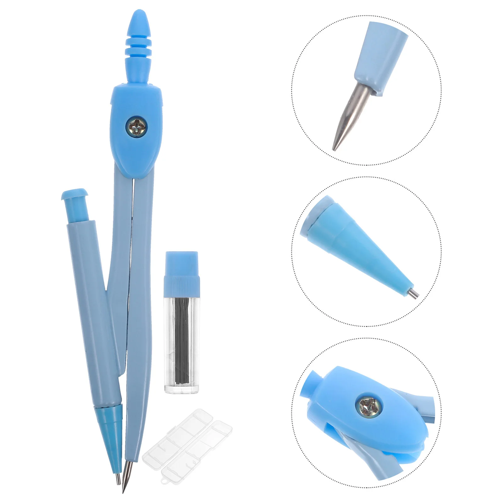 Compasses Pencils for Kids Math Geometry Set Large Drawing Circles Metal Students Office Kit students metal compasses professional math geometry design drawing tools with pencil set box packaging office school supplies