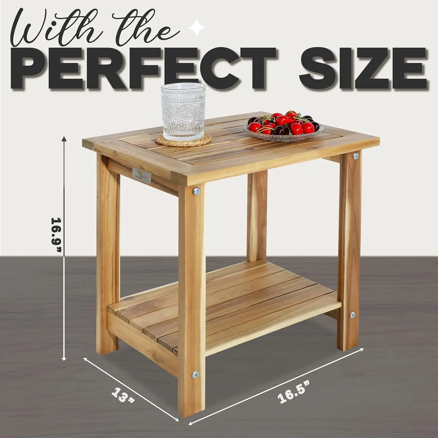 Double Side Table, Weather-Resistant Rectangular End Table for Patio, Lawn Ideal as a Stylish Indoor and Outdoor Table Companion 3