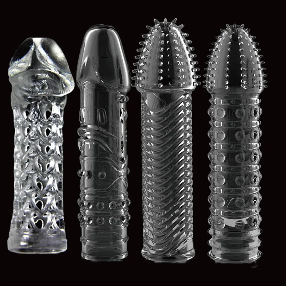 Sex Toys 4pc Reusable Clit Massager Extensions Penis Sleeve Enlargement Delay Spray Comdom Cock Ring Vibrator Cover Adult Sex Toy
