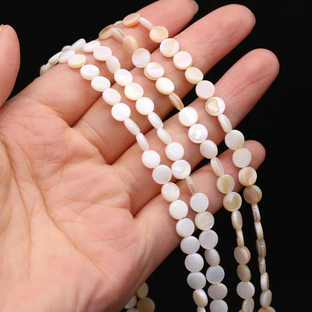 

Natural Shell Beads Mother of Pearl Round Sheet Shape Loose Spacer Beaded for Jewelry Making DIY Bracelet Necklace Accessories