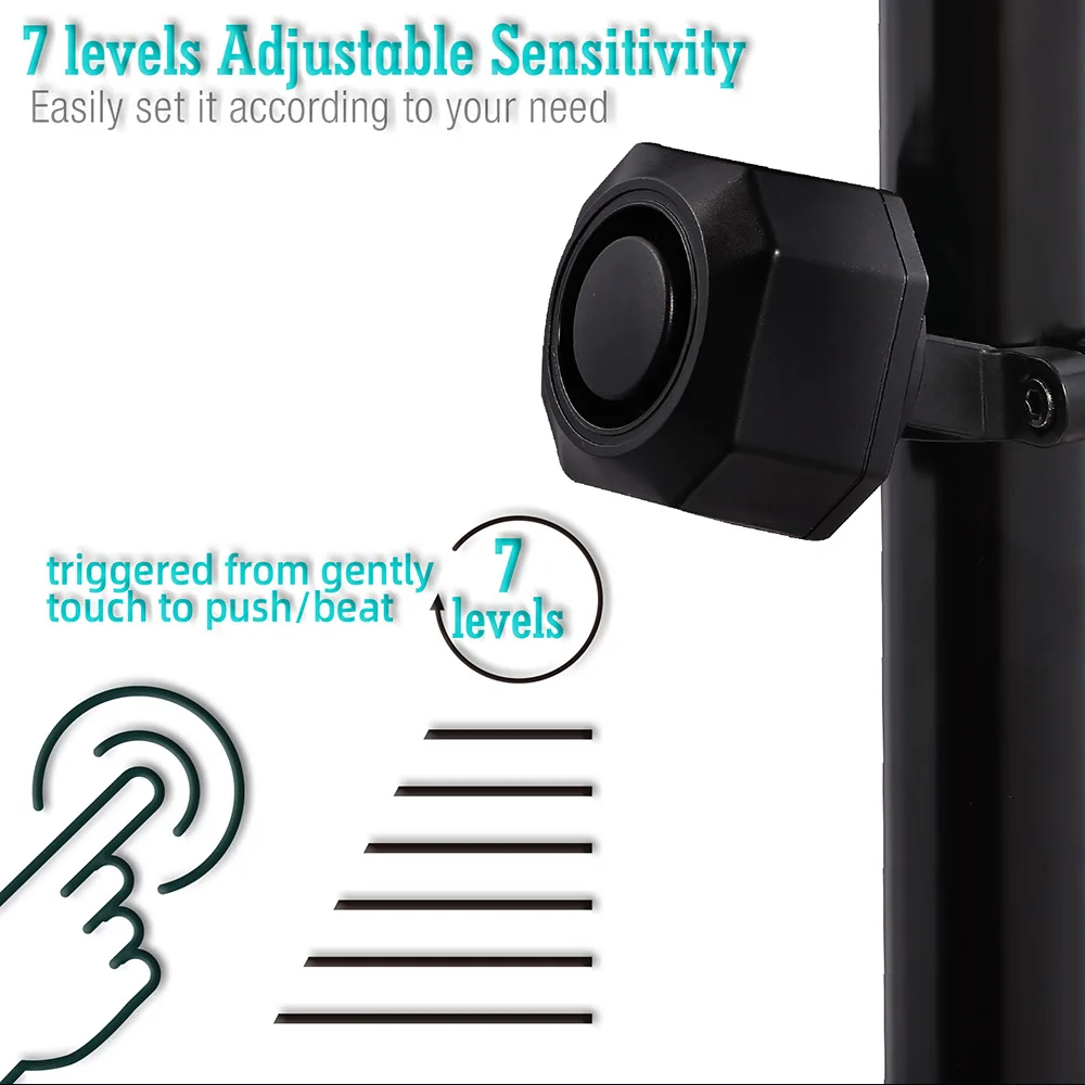 High Volume Anti-Theft Vibration Alarm No-Wire Burglar Alarm Parking Lot Finder Motorcycle Anti-Theft