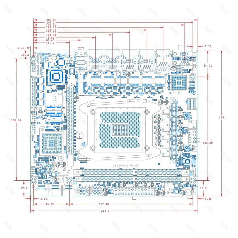 Материнская плата X99 Nas C612, плата NAS с кабелем 10 SATA-10 SATA, расстояние 1 м, для телефона 6x2,5 GbE I226 с E5 2640V4 (art.: 3920c635112ff) - 3920c635112ff