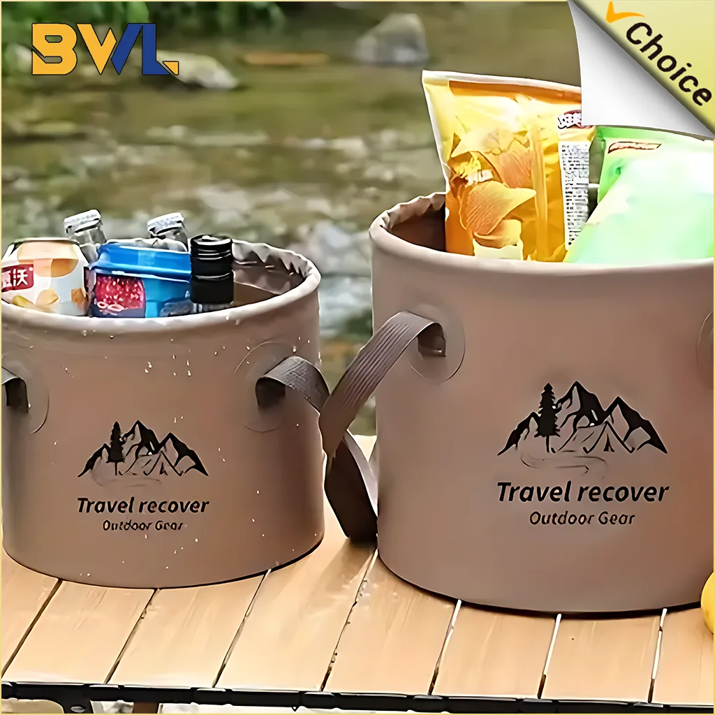 5/10/20L Folding Portable Bucket Cover Car Wash Fishing Bathroom Tool Silicone Bucket Outdoor Camping Household Supplies
