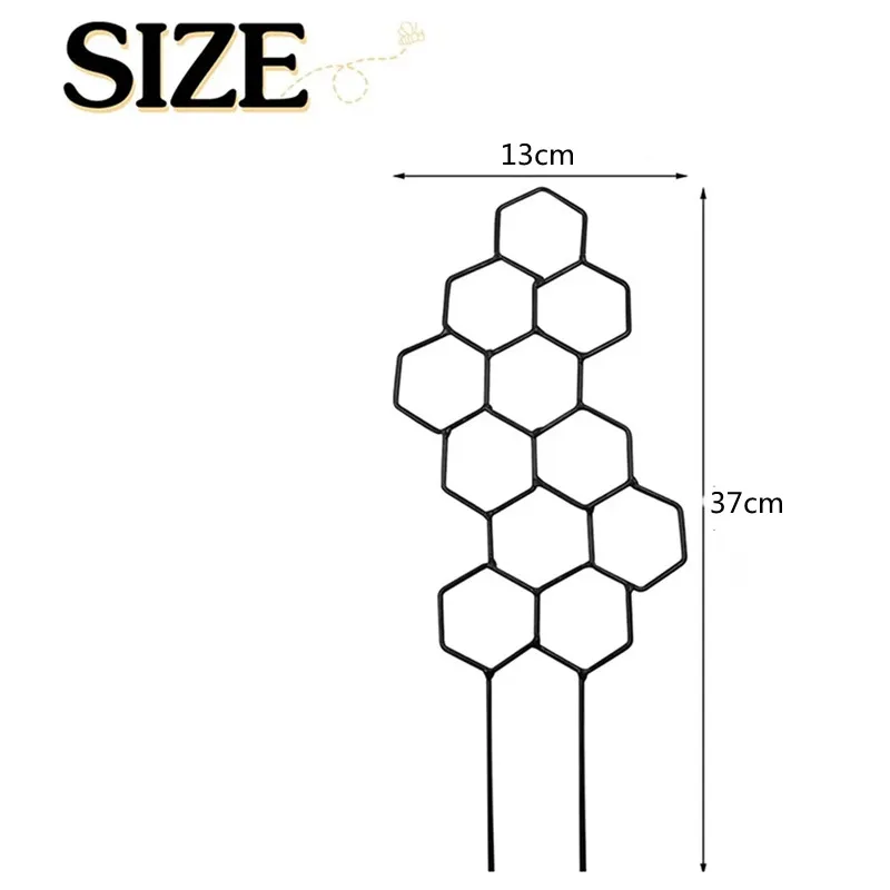 Metal Honeycomb Shape Plant Trellis for Climbing Hexagon Stake Indoor Home Plants Supporter Balcony Climbing Plant Metal Rack climbing plant trellis