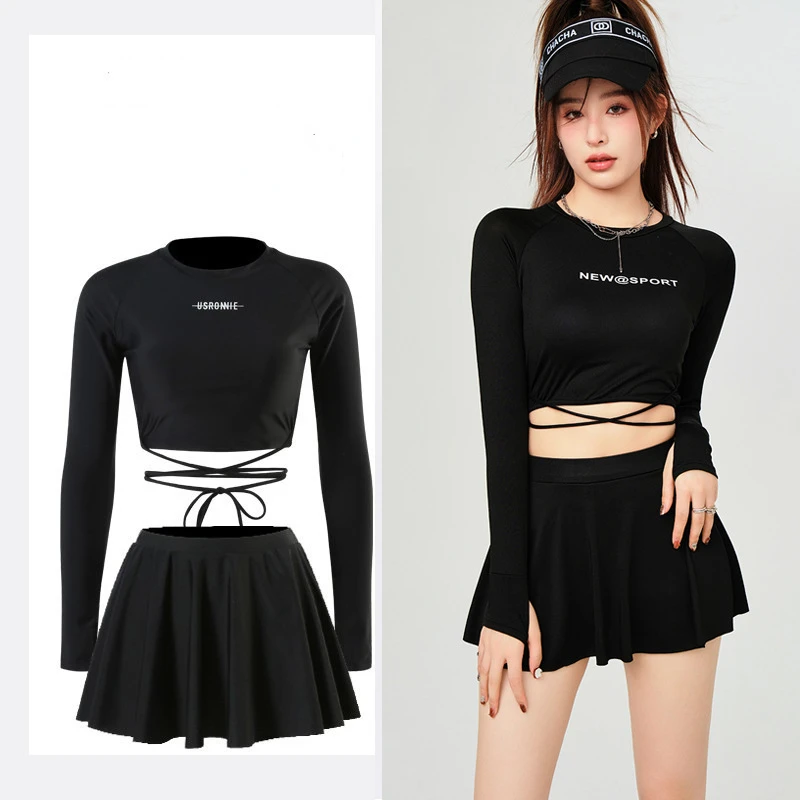 

Running Bathing Suit Summer Solid Boxing Fitness Swimwear Women Sports Swimsuit Sexy Push Up Bikini Set Beachwear Dropship