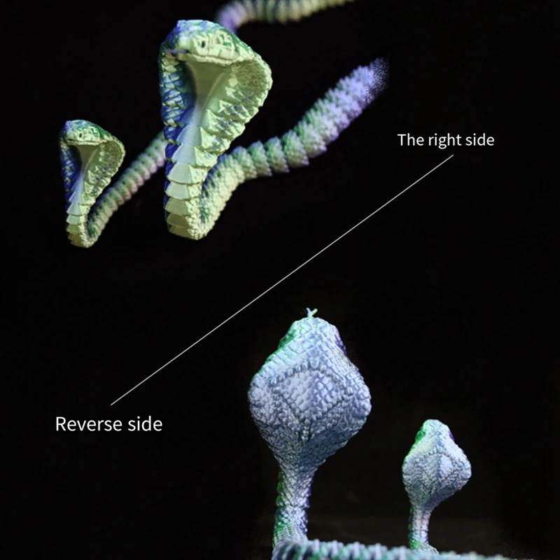 3D Printed Cobra,3D Printed Articulated Cobra, Posable Flexible Cobra Toys 3