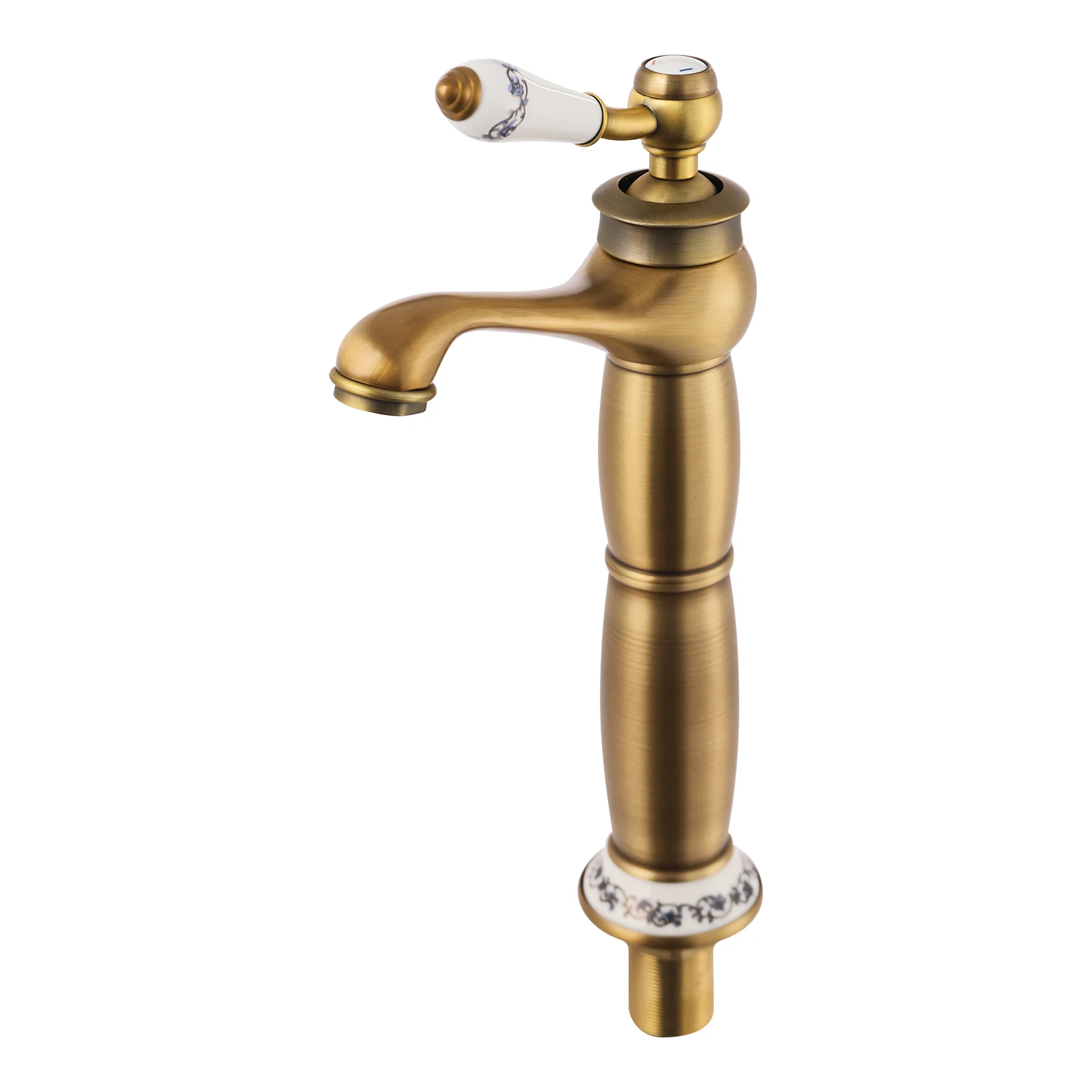 Messing Waschbecken Mischbatterie Retro Badezimmer Waschbecken Mischbatterie Antik Einhebel Küchenarmatur Gold 3/8'' Wasserhahn – Detail 2