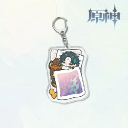 Anime - Inspired Sleep Keychain Accessories - Gorou, Tartaglia, Arataki Itto, and Scaramouche Pendants (15)