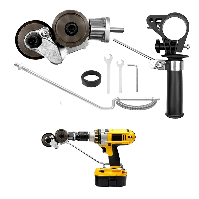 

Electric Drill Plate Cutter Attachment Metal Cutter Double Headed Drill Plate Cutter