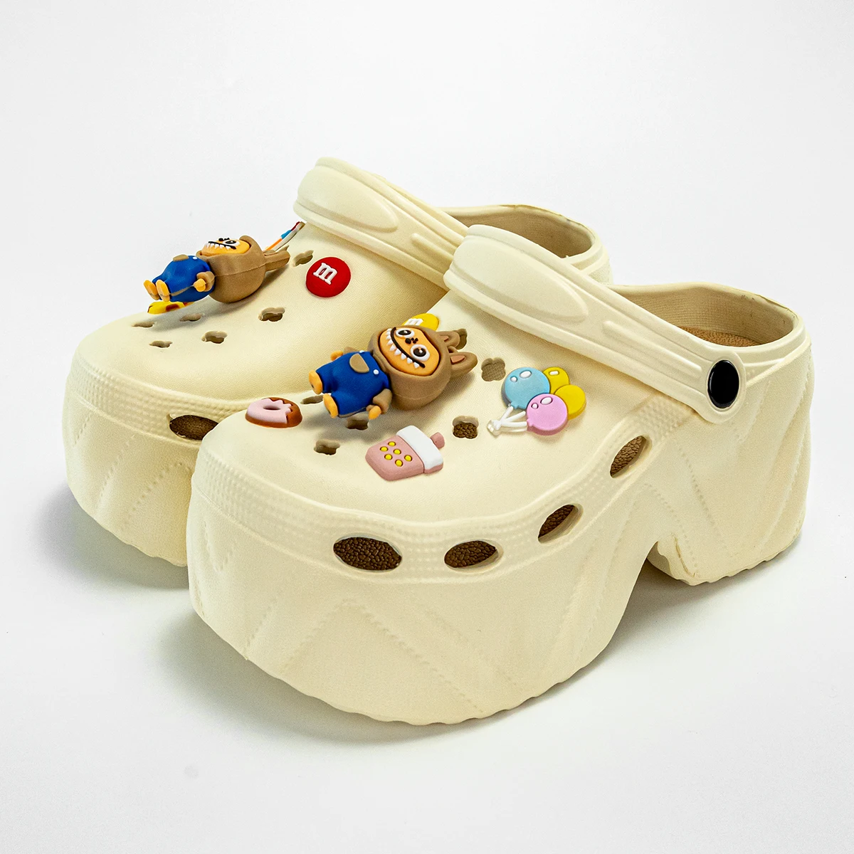 Labubu Fashionable High-Heeled Clogs – Cartoon Style with Imitation Leather Pattern, Trendy X8809 Design 3