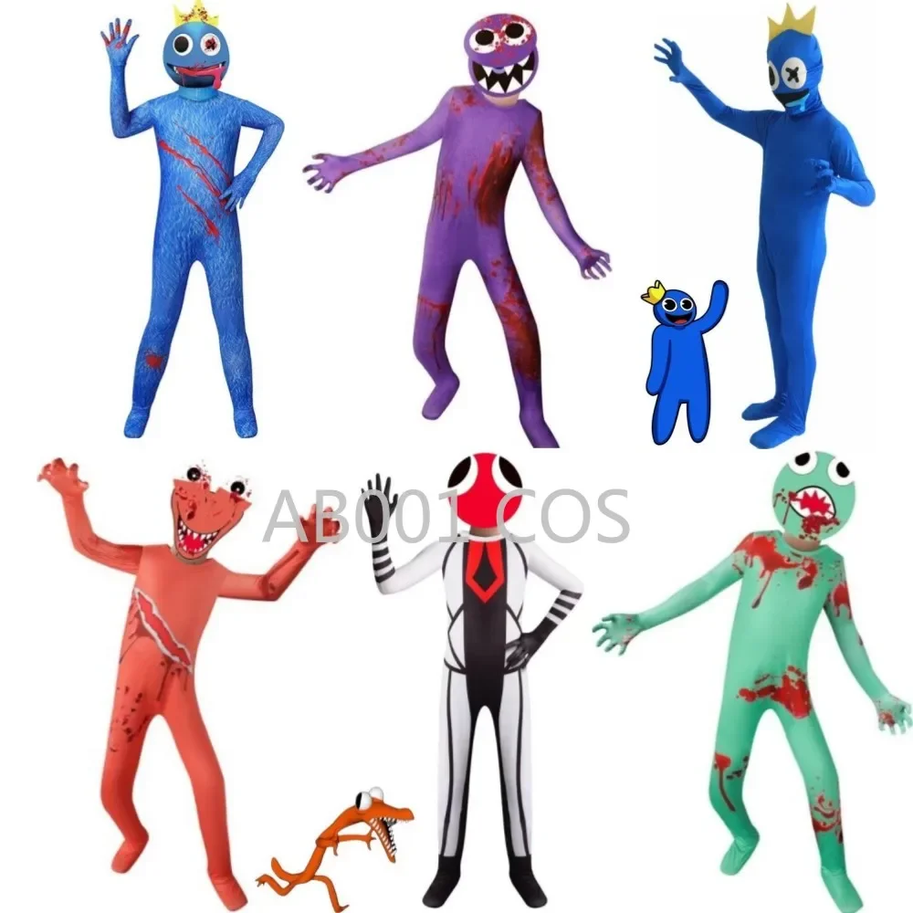Gioco Rainbow Friends Red Guy Blue Green Purple Orange Monster Cosplay Costume Anime Tuta Adulto Bambino Hallowen Tuta