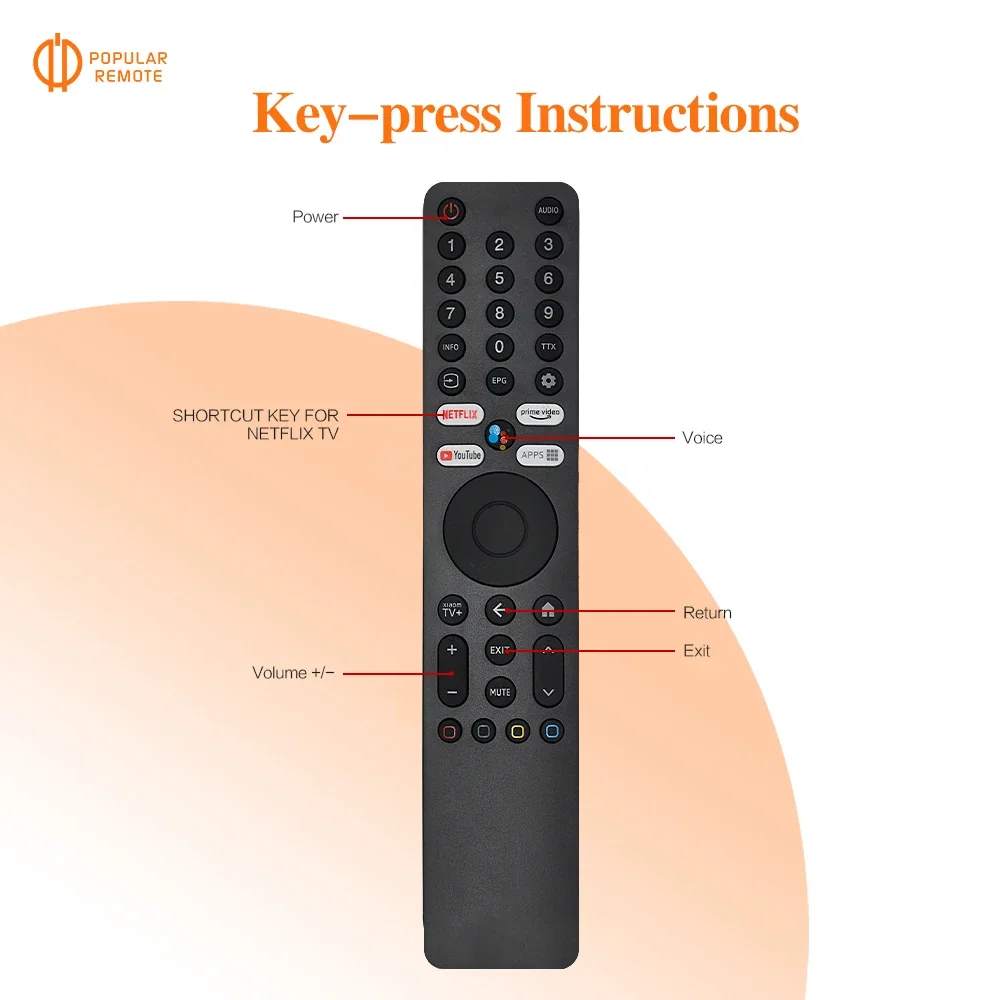 Telecomando XMRM-ML per Xiaomi Ultra 4k Qled Voice Android Tv Remote L55m7-q2me Q2 - immagine 4