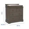 Simmons Kids Paloma 4 Drawer Dresser with Changing Top and Interlocking Drawers - Greenguard Gold Certified, Rustic Grey 3