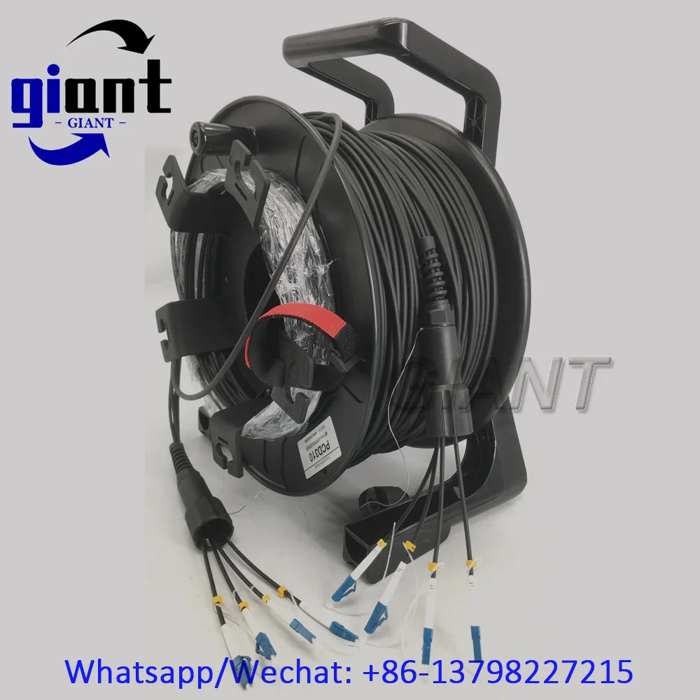 4C,G657A1,200M,SM,TPU/LSZH 재킷, 아머드 패치 코드, 직경:4.5mm, PDLC/UPC-PDLC/UPC 광섬유 패치 코드 릴 PCD310 포함