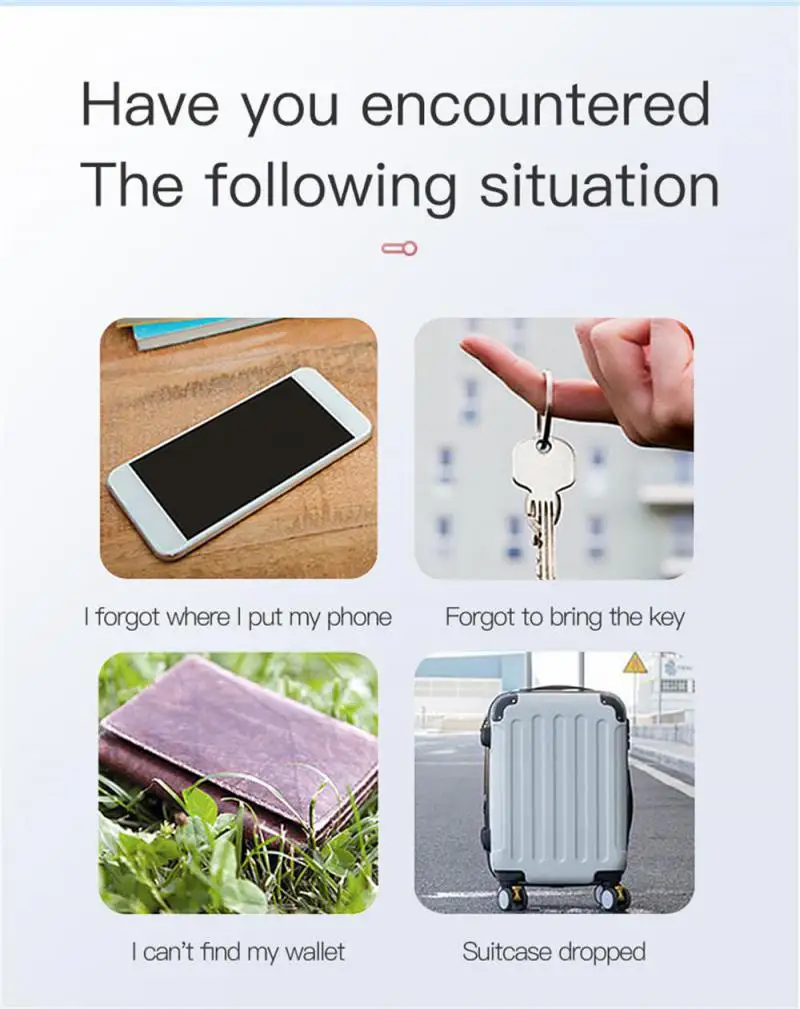 Mini Bluetooth 5.0 Anti-lost Tracker Pet Kids Wallet Finder Locator Smart Loss Prevention IOS/Android Tag Security Alarm Device