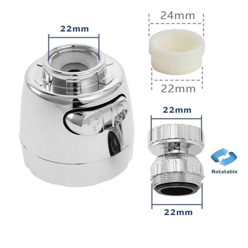 Universal Rotatable Faucet Adapter Kitchen Bathroom Water Saving Tap Aerator Diffuser Nozzle Splash Filter Bubbler