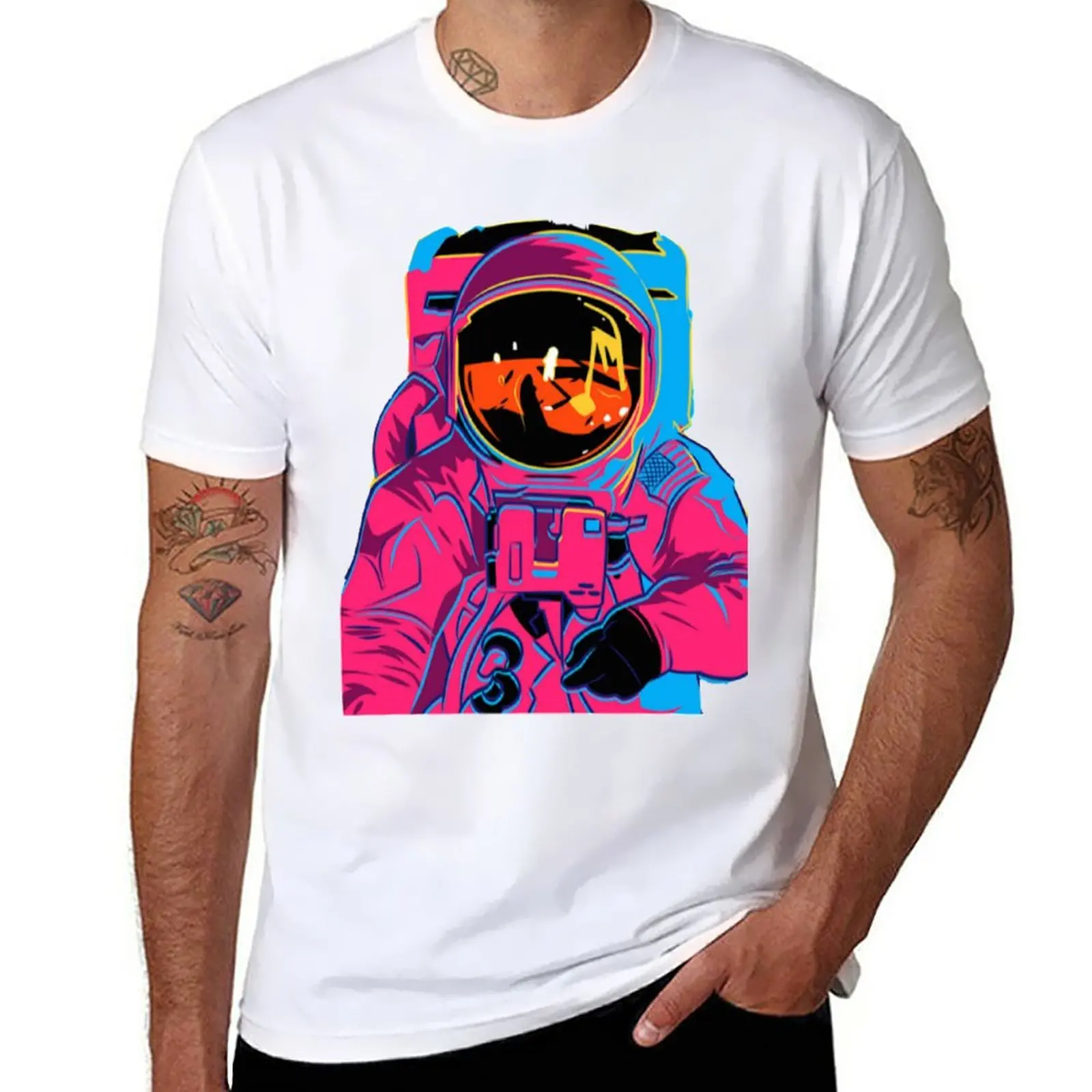 

New Trippy rainbow Astronaut T-Shirt new edition t shirt boys animal print shirt Aesthetic clothing tees mens vintage t shirts