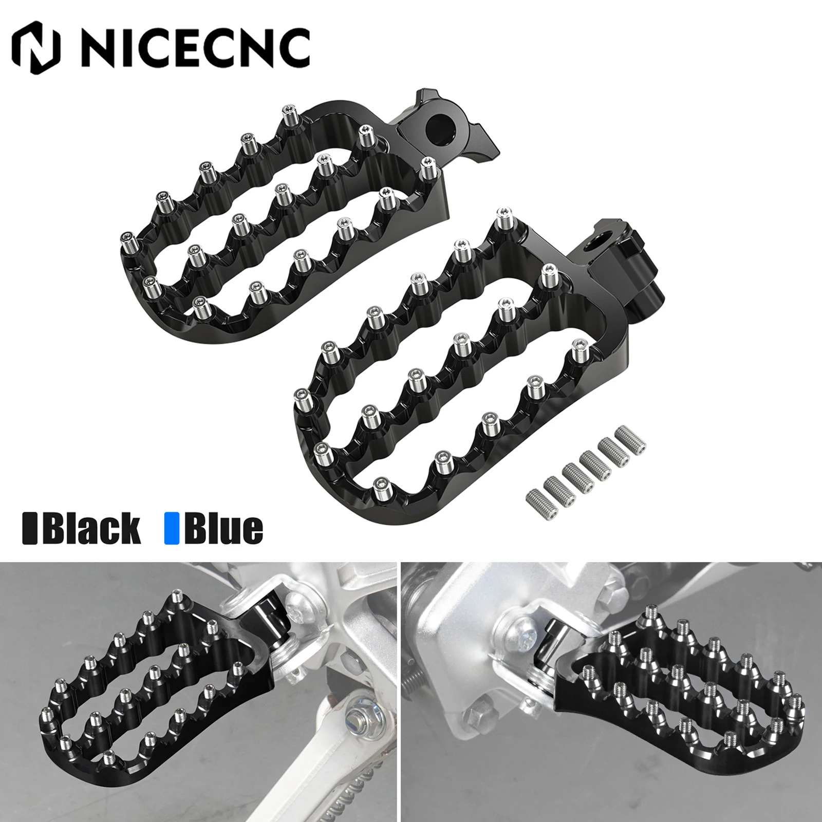 Pedane Poggiapiedi Per Yamaha Tenere 700/XTZ700 | 2019-2024 | Superficie Seghettata | Nero - Foto 13