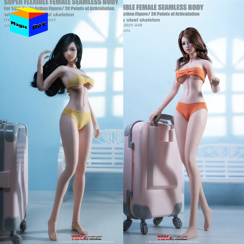 

TBLeague S40 S41 1/6 Female Super-Flexible Long Legs Big Breast Body Tall Slender Fully Covered Medical Silica Gel 12inch Figure
