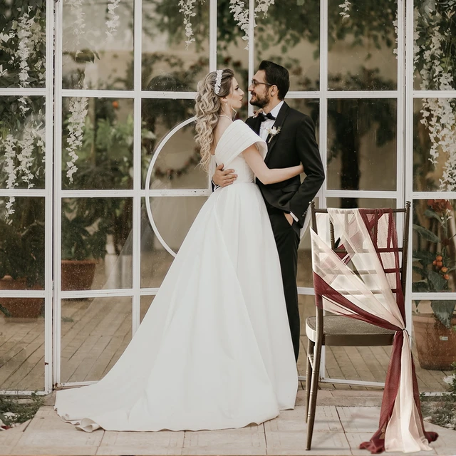 Organza Szék Hátsó Dekoráció Esküvői Puszta Tüll Fonal Szálloda Bankett Születésnapi Party Kellékek - Image 4