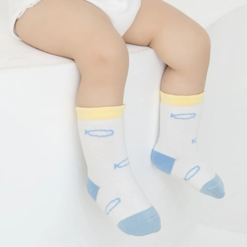 4 Pairs Baby Socks Japanese Cartoon Cute Bear Zoo Embroidery Children's Elastic Socks 0-8Y