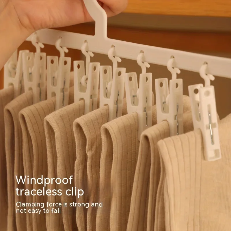Multi-Clip Sock Drying Hanger:Multifunctional&Detachable,Ideal for Space-Saving Drying of Underwear,Towels,Socks,and Baby Clothe 4