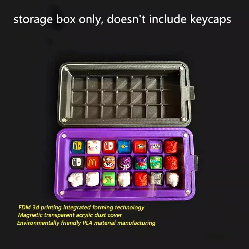 磁気吸引付き防塵収納ボックス,3D印刷キーキャップ,キーディスプレイ,1