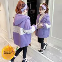 Hot Sale Of The Season New Kids Lamb Fur Jacket Thickened Cotton Girl's Autumn Winter Clothes Stylish Children's Outerwear Small