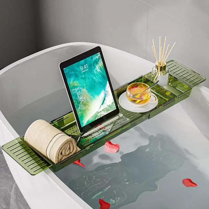 Bathtub Tray Bathtub Caddy Tray For Luxury Bath Caddy Expandable Adjustable Storage Rack Multifunctional