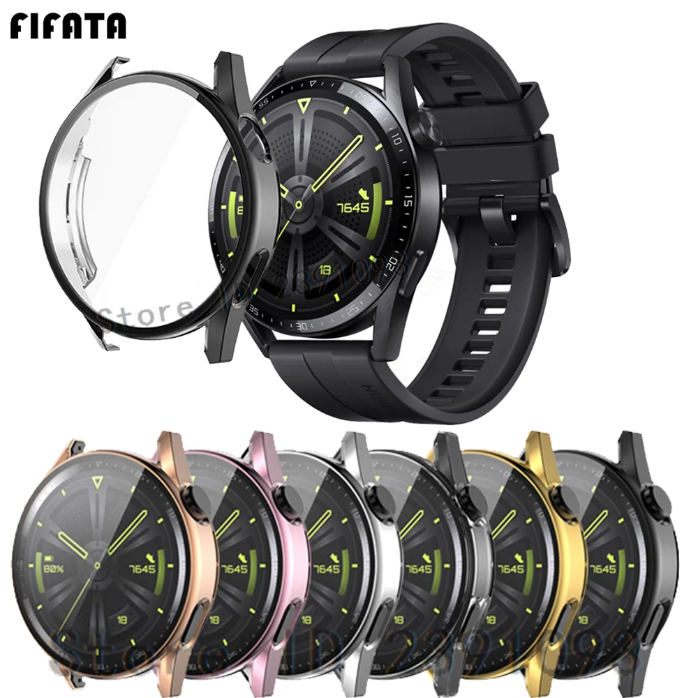 Full Screen Protector and Protective Cover for Huawei Watch GT3 - Durable Shell Bumper Accessories
