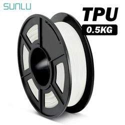 SUNLU TPU Filament Flexible 0.5KG 1.75MM 95A Hardness Grade Soft Good Toughness Biodegradable Good Aging Resistance FDM Printer